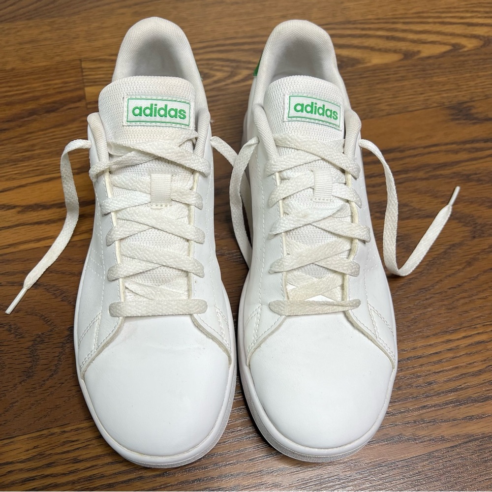 Adidas Advantage Base sneaker in white with green accents in Men’s size 7 - Picture 4 of 12